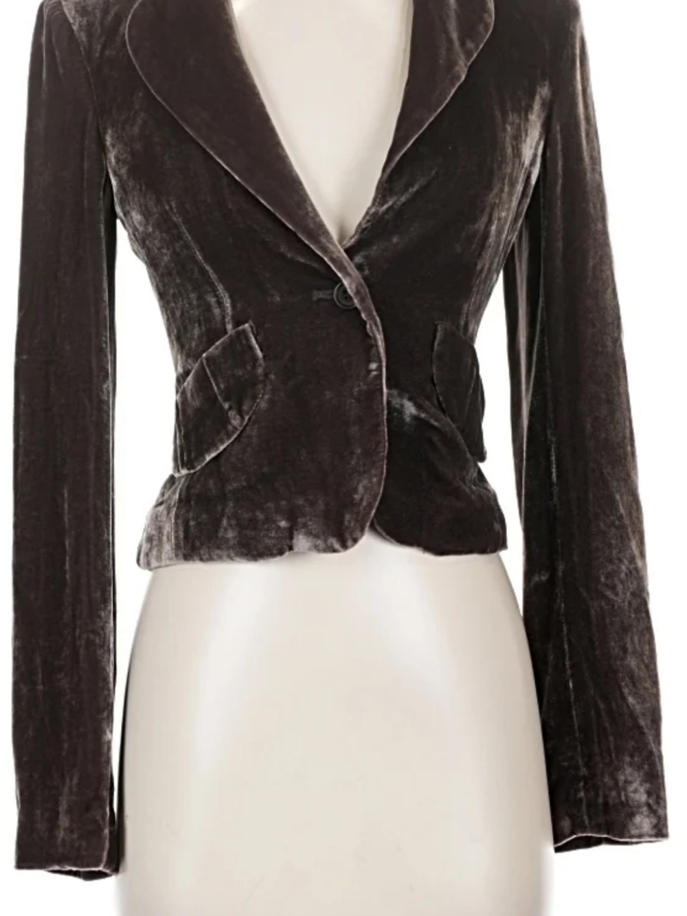 BCBG small olive green/brown Velvet Blazer Jacket